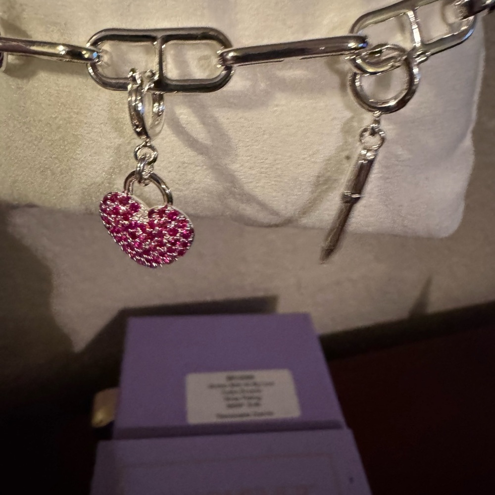 NWT Bomb Party Written with all my love Charmelier Silver Charm Bracelet - Picture 3 of 5
